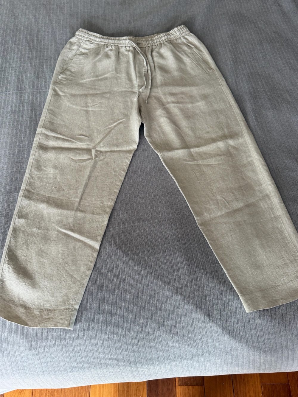Zara Beige Linen relaxed fit pants - Picture 8 of 13